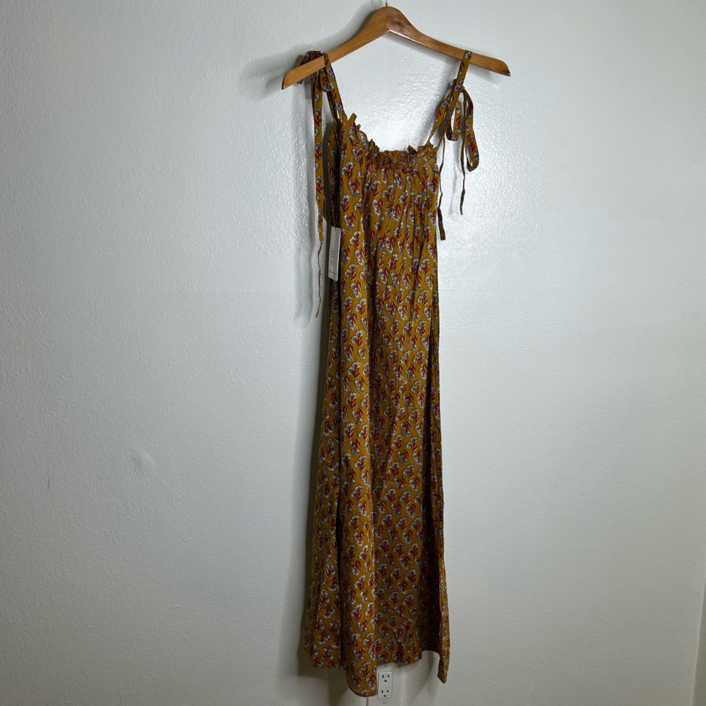 NWT Ex - Voto 100% Cotton Block Print Bohemian Iris Sundress Maxi Flowy - Picture 4 of 15